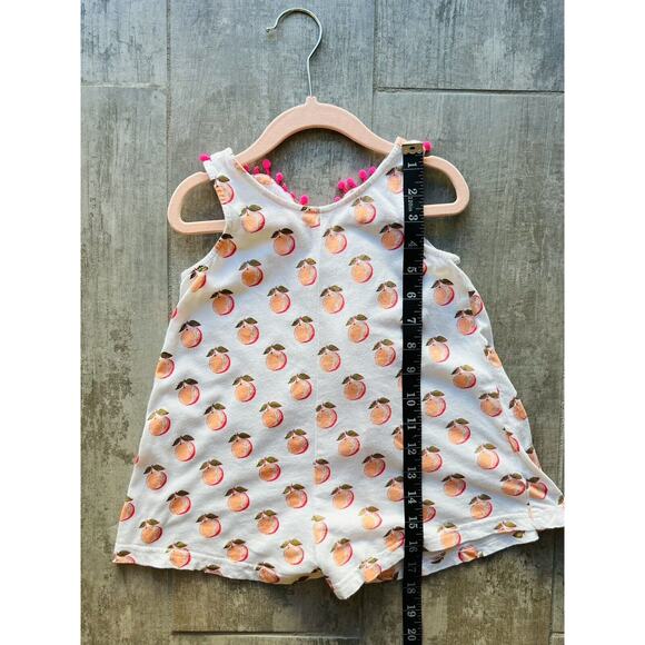 EGG BY SUSAN LAZAR Toddler Girl Printed Kiera Peach Cotton Romper Outfit 3T - Picture 5 of 8